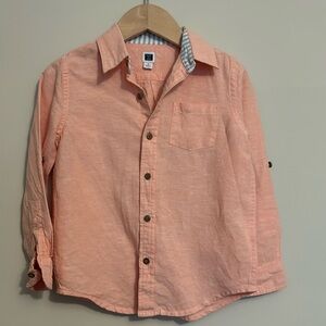 Boys Janie And Jack Orange Cotton Linen Shirt Boys 4